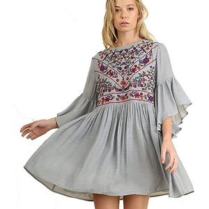 Umgee embroidered tunic mini dress